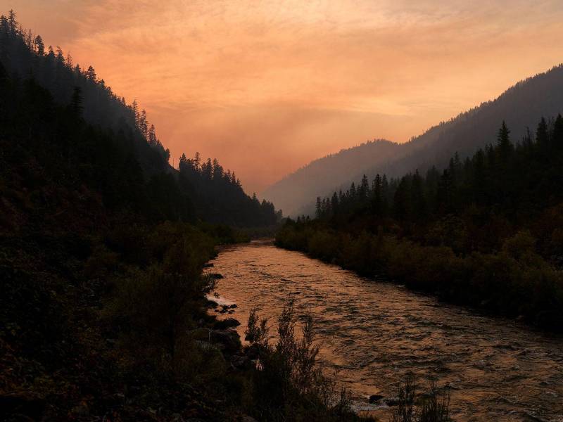 El Río Klamath, en el norte de California. El salmón real regresó recientemente a las cabeceras del río.