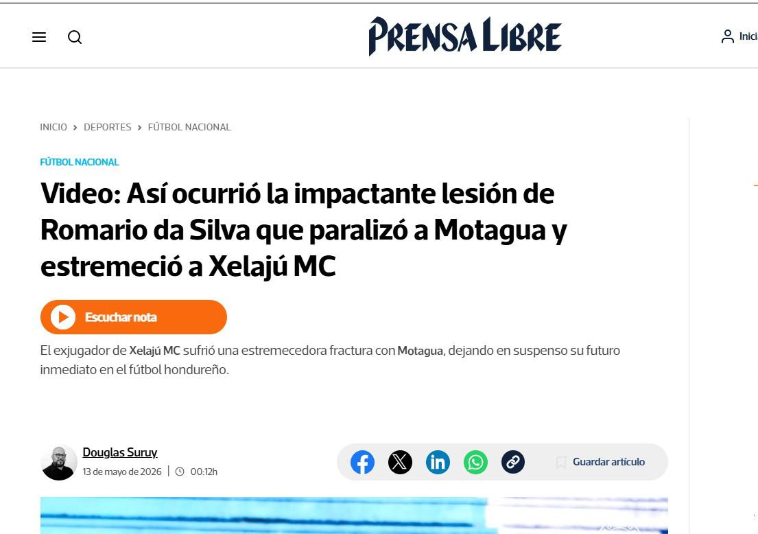 Así reaccionan los medios internacionales tras terrible lesión de Romario da Silva