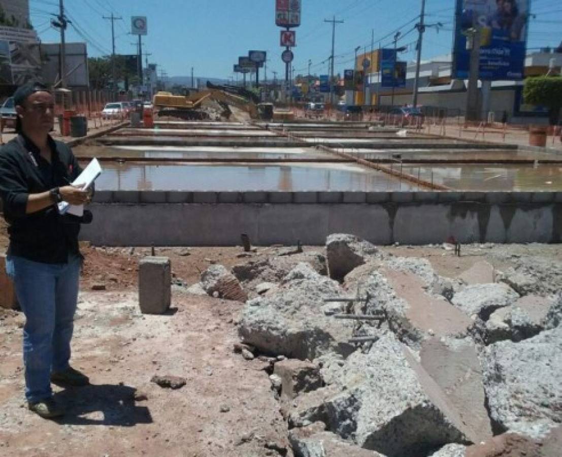 Inspeccionan tramo del Trans 450 demolido por obras de la Alcaldía de Tegucigalpa