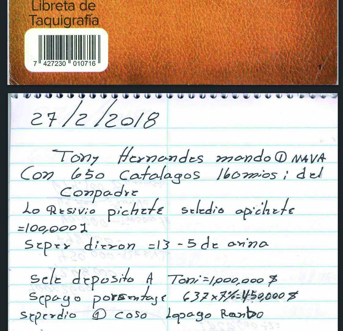 $!Aunque los testimonios fueron pieza clave en el juicio de Hernández, la Fiscalía también presentó evidencia documental, como las narcolibretas.