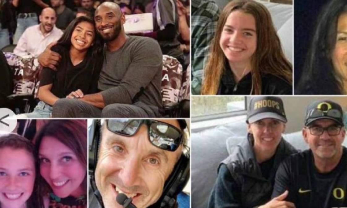 Los rostros de las nueve víctimas del accidente aéreo en el que murió Kobe Bryant y su hija
