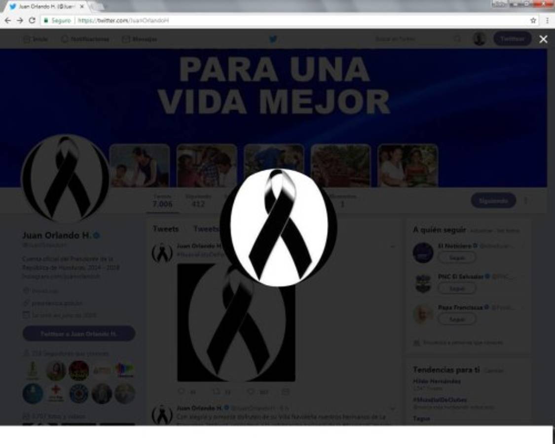 Juan Orlando Hernández coloca foto de su herman en cuenta de Twitter