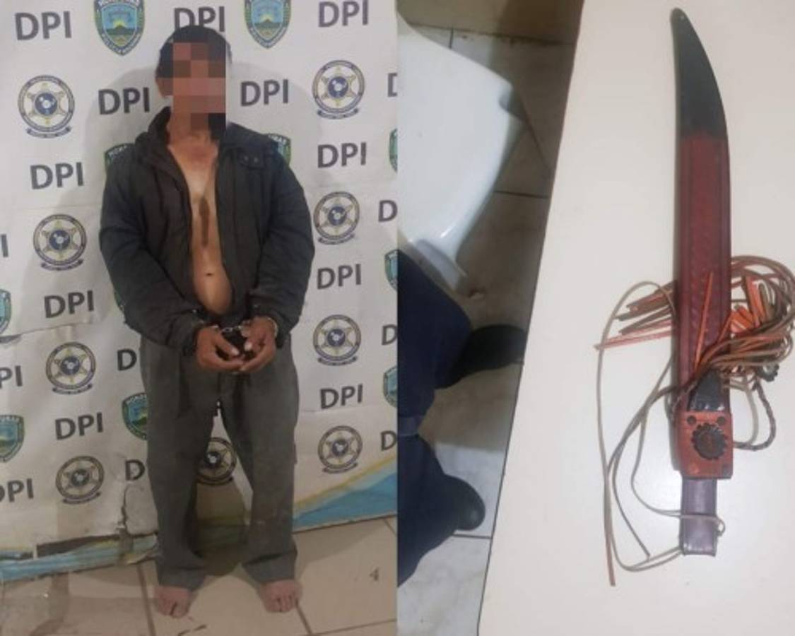 El sospechoso fue capturado por la policía del sector y se le decomisó el arma con la que supuestamente atacó al oficial. Foto: Cortesía