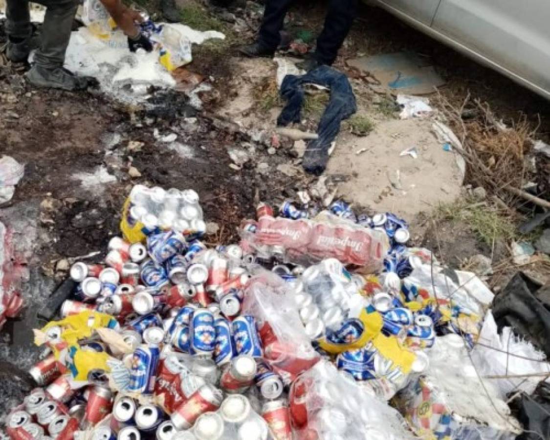 Policía destruye seis mil cervezas en crematorio de Marcala