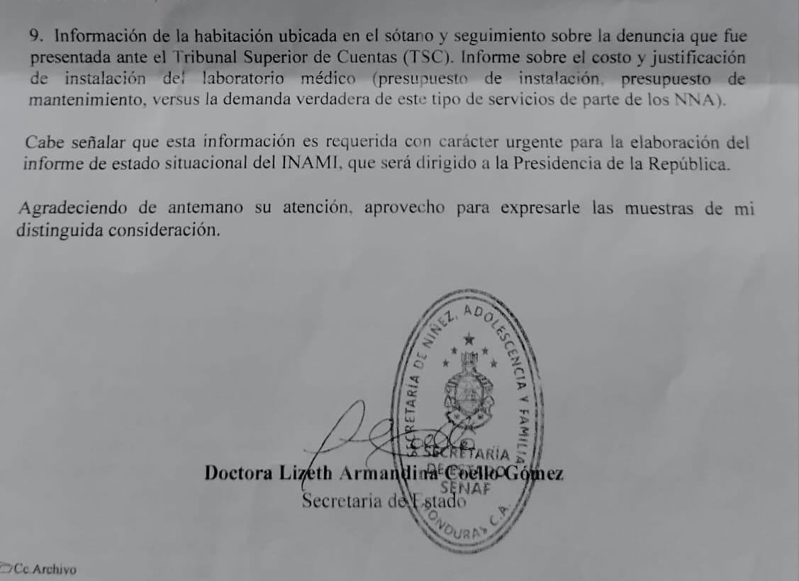 $!La Unidad Investigativa de EL HERALDO Plus accedió al oficio en el que la Senaf le pide al Inami detalles de la habitación del placer.