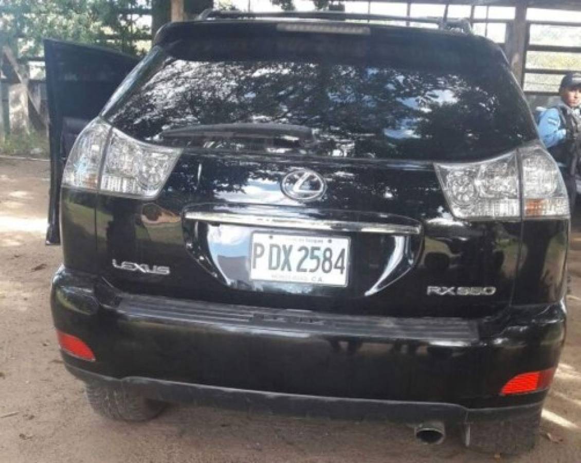 Se decomisó vehículo Lexus tipo Camioneta color negro Placa PDX-2584 (Foto: El Heraldo Honduras/ Noticias de Honduras)