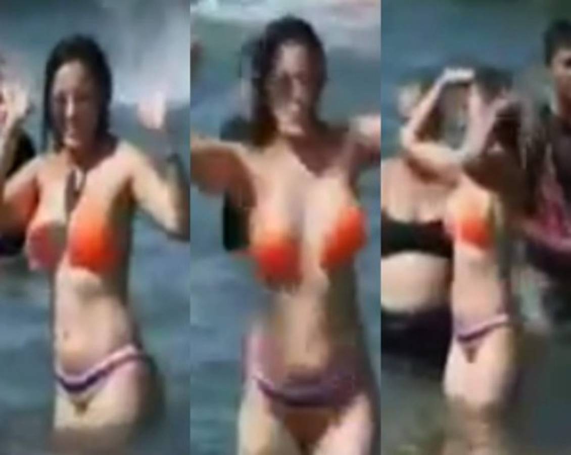 Elsa Oseguera se da un chapuzón en Tela