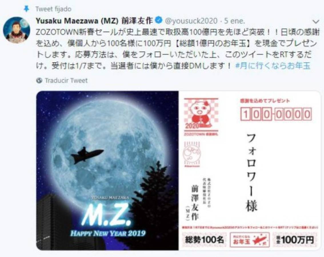 Yusaku Maezawa, el japonés que ofreció 100 millones de yenes a personas que sigan su perfil de Twitter