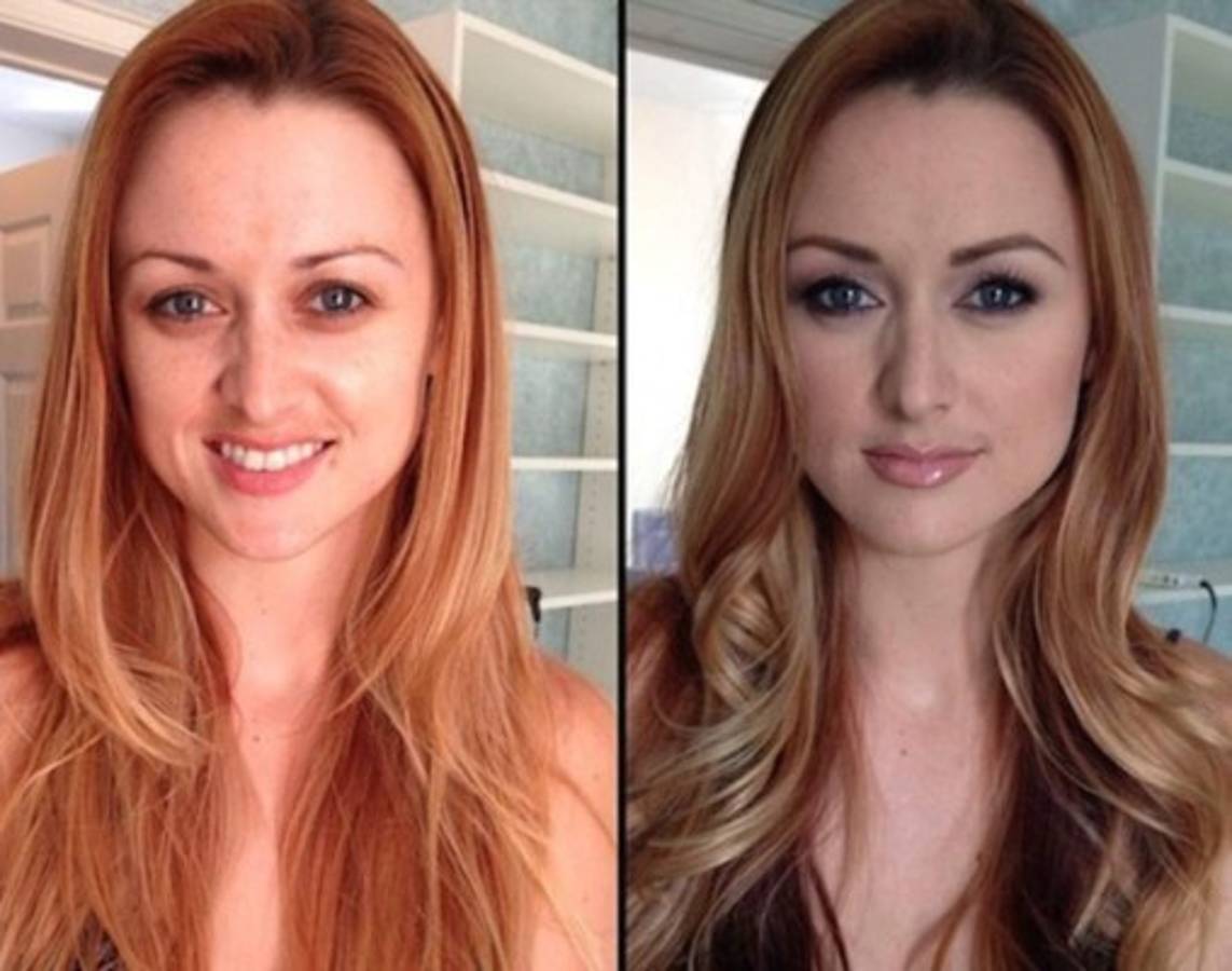 Revelan a las actrices porno con y sin maquillaje