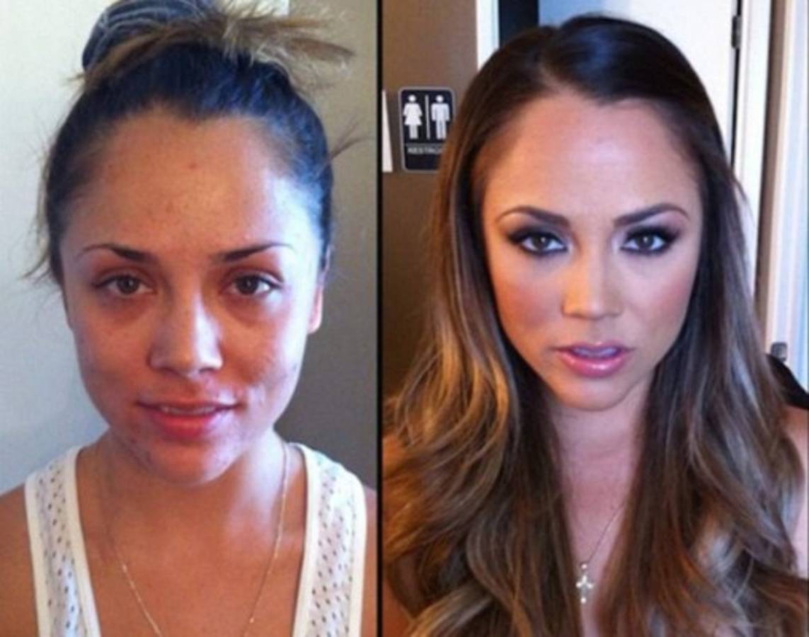Revelan a las actrices porno con y sin maquillaje