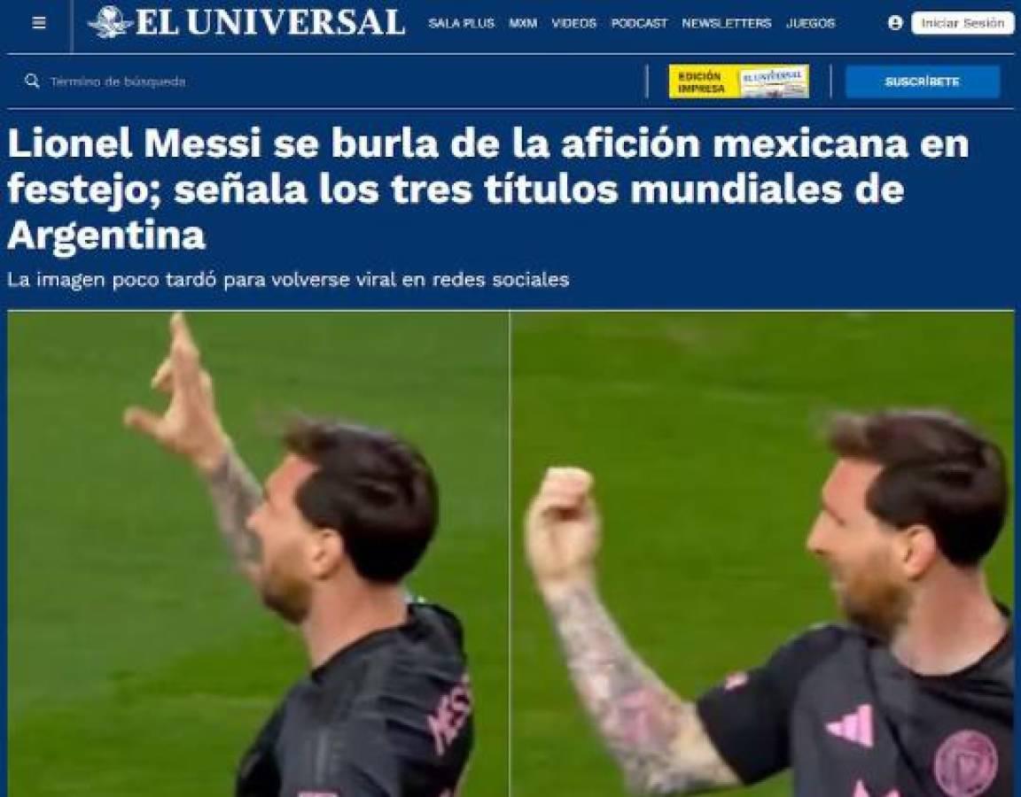 Prensa mexicana reacciona ardida por gesto de Lionel Messi contra aficionados del América