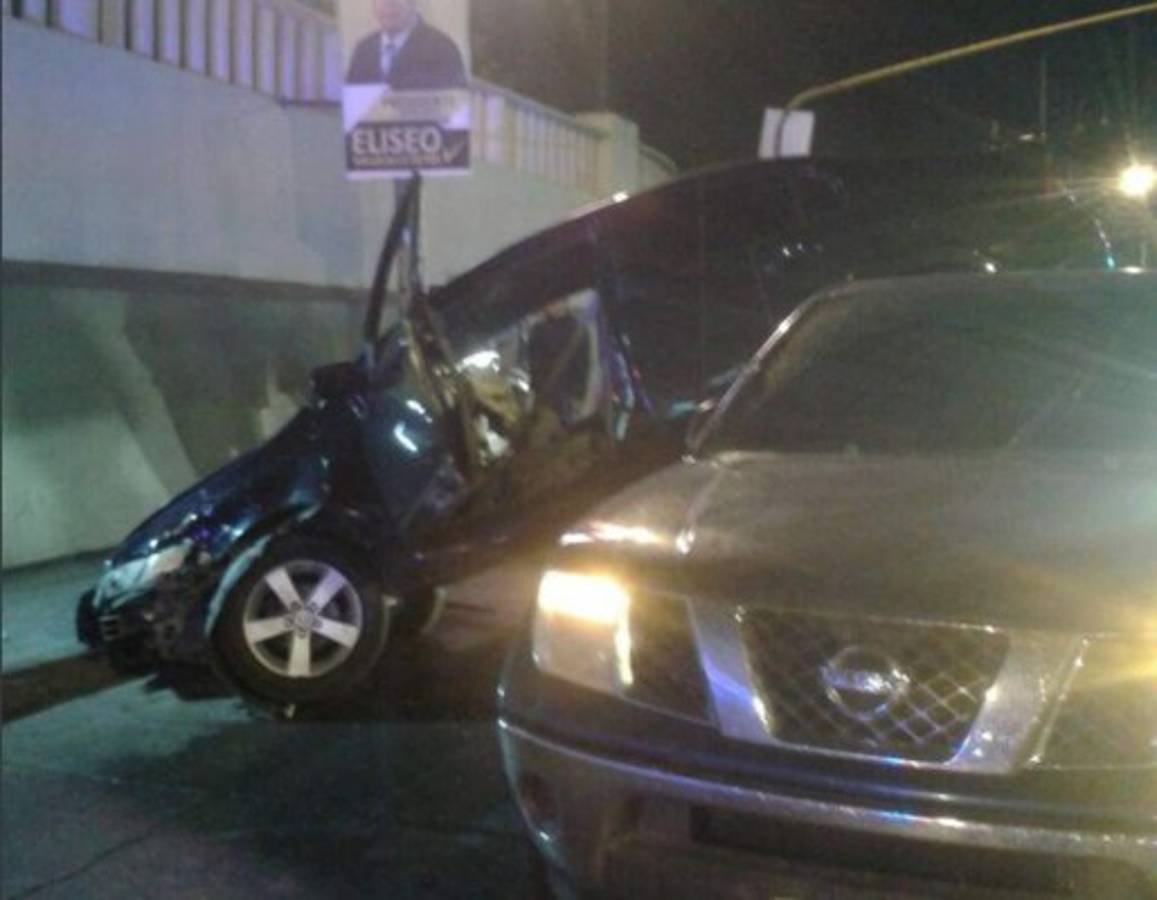 Aparatoso accidente frente al aeropuerto Toncontín deja una persona herida
