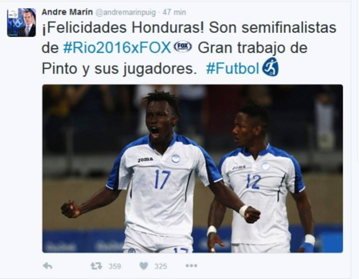 Comentarista mexicano André Marín se traga sus palabras y felicita a Honduras