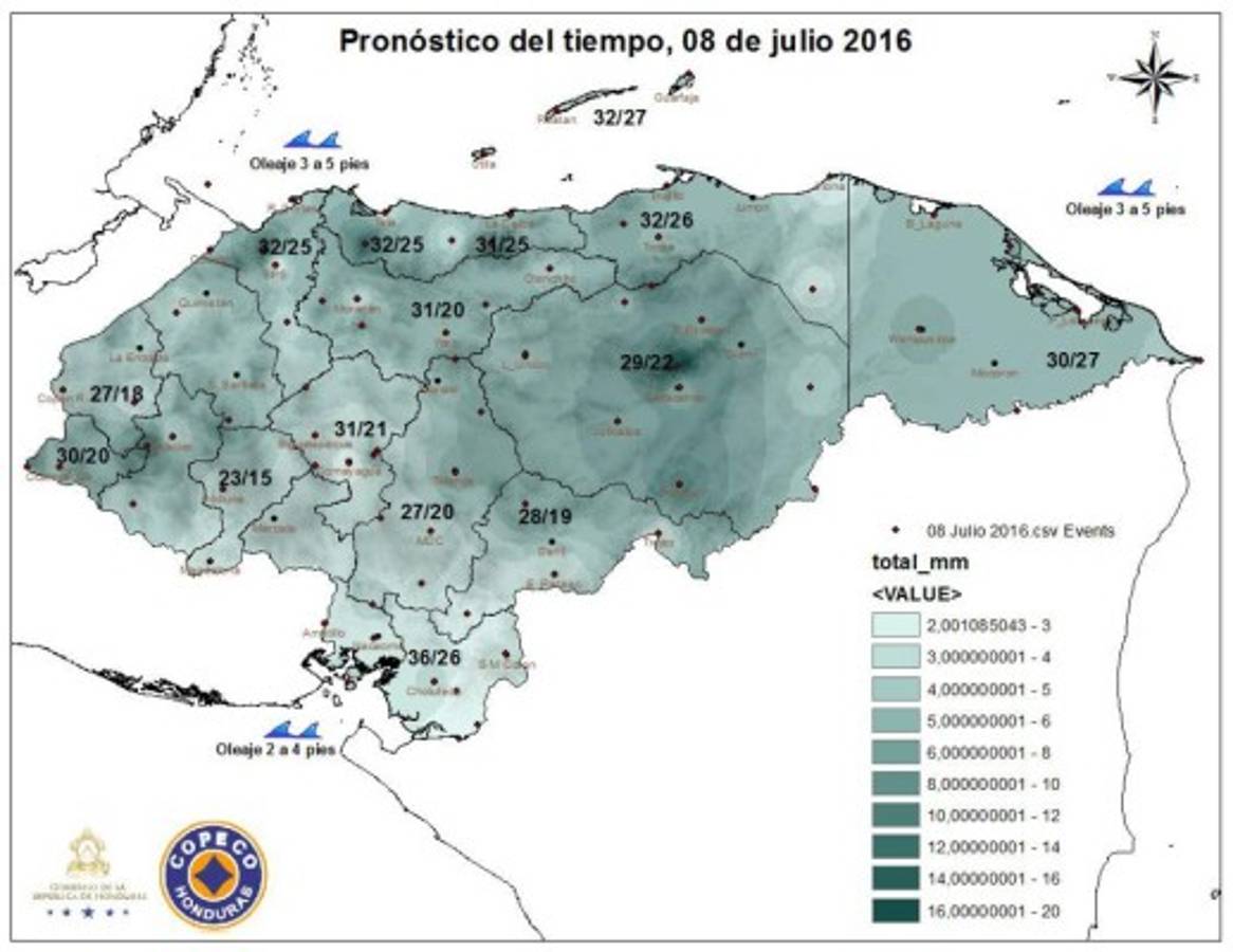 Honduras registra lluvias por ingreso de onda tropical