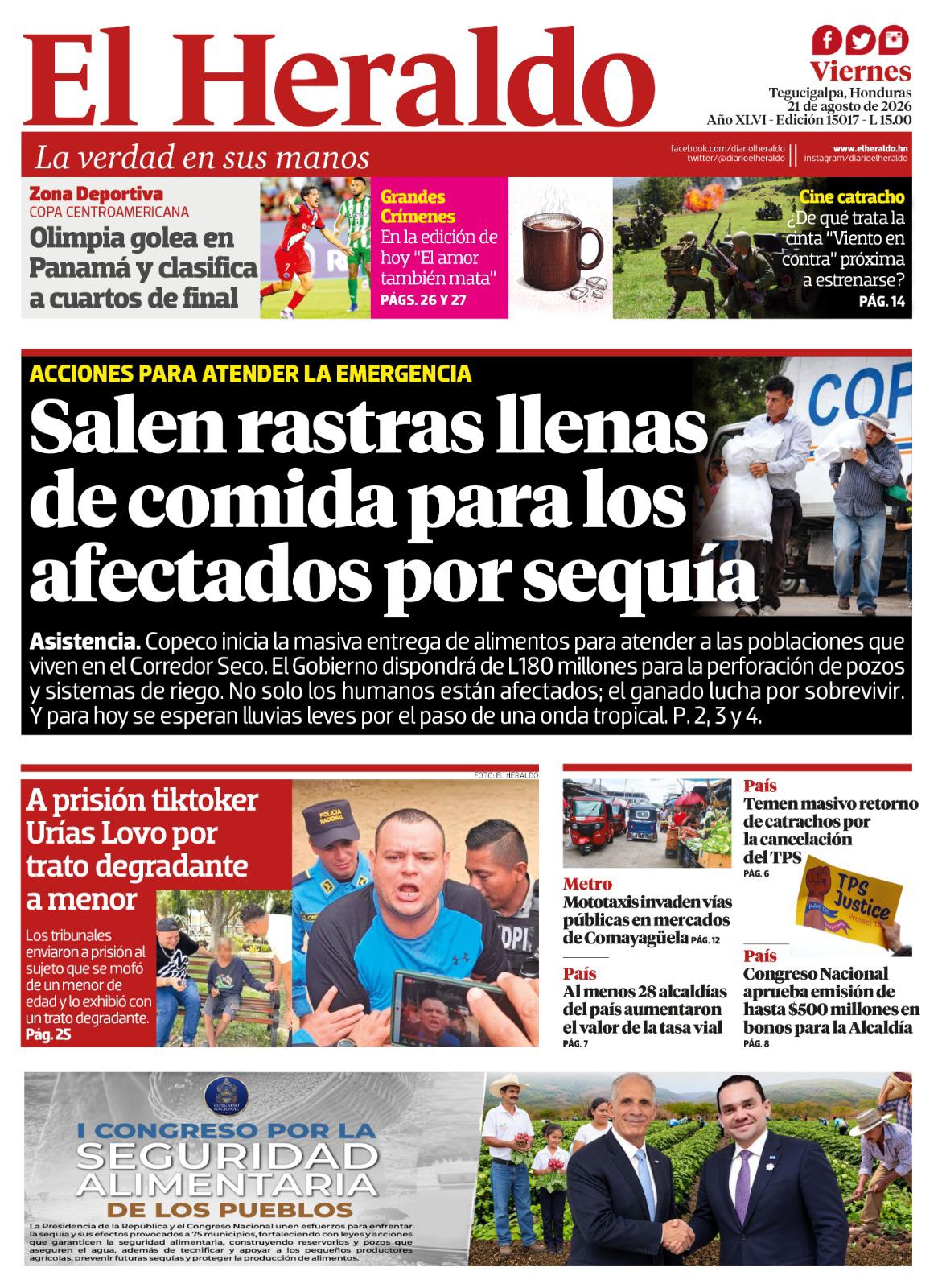 Salen rastras llenas de comida para los afectados por sequía
