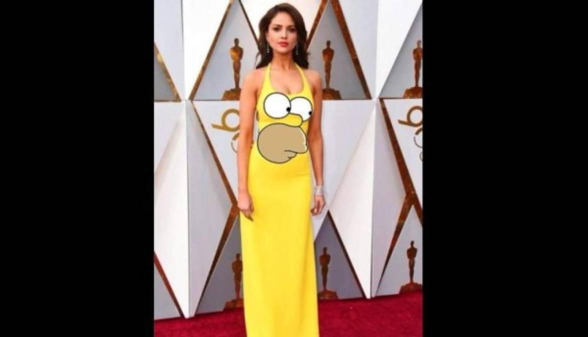 Los memes del vestido que Eiza González usó en los Premios Oscar arrasan en internet