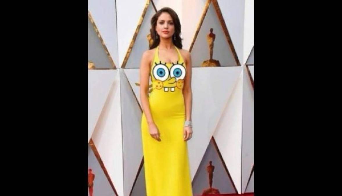 Los memes del vestido que Eiza González usó en los Premios Oscar arrasan en internet