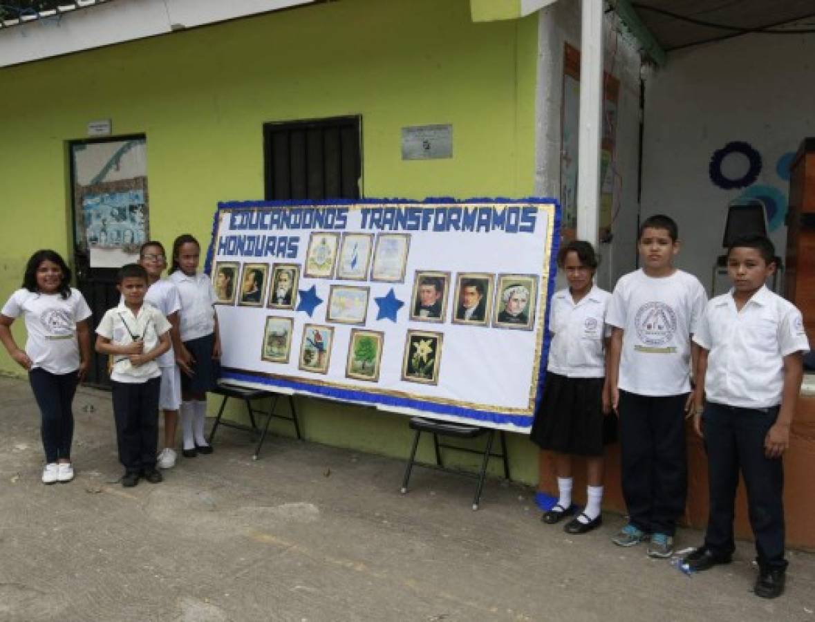 Murales cívicos adornan las paredes de los centros escolares de la capital de Honduras