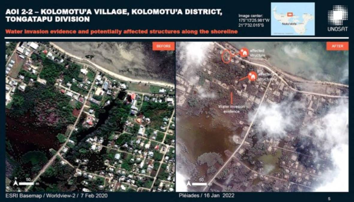 Imágenes de Tonga muestran devastación tras la erupción seguida por un tsunami