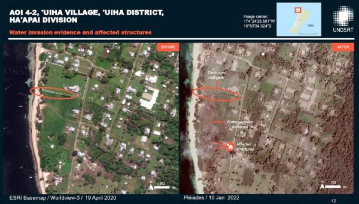 Imágenes de Tonga muestran devastación tras la erupción seguida por un tsunami