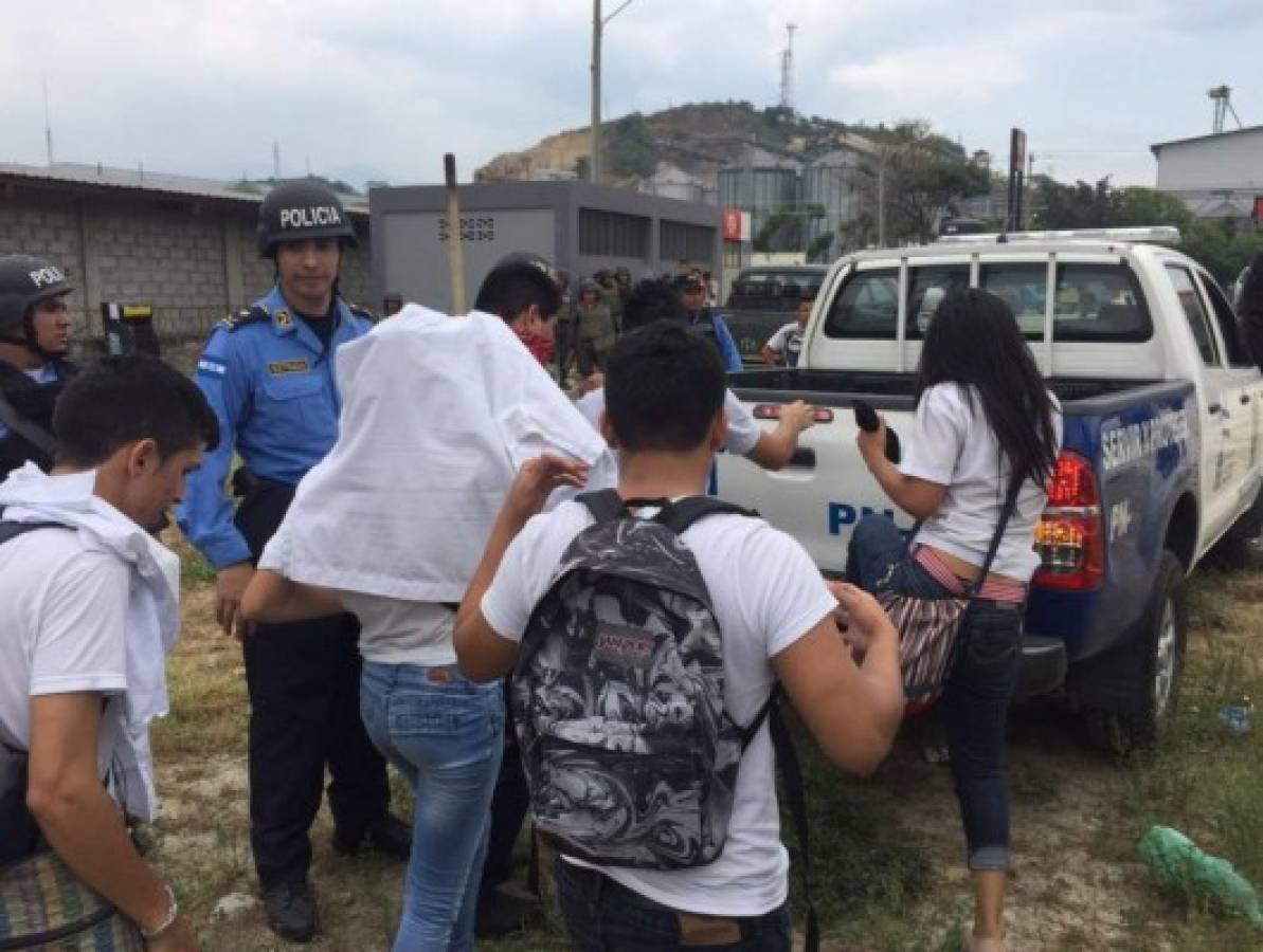 Con detención de 100 menores termina protesta de estudiantes en San Pedro Sula