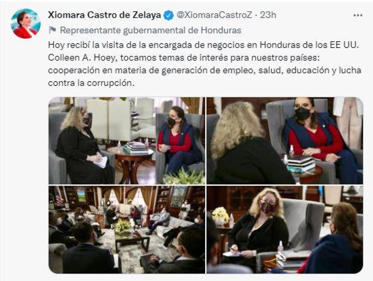 Presidenta Castro y encargada de negocios de EEUU sostienen reunión sobre combate a corrupción