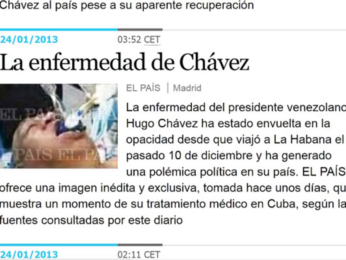 Polémica mundial por supuesta foto de Hugo Chávez entubado