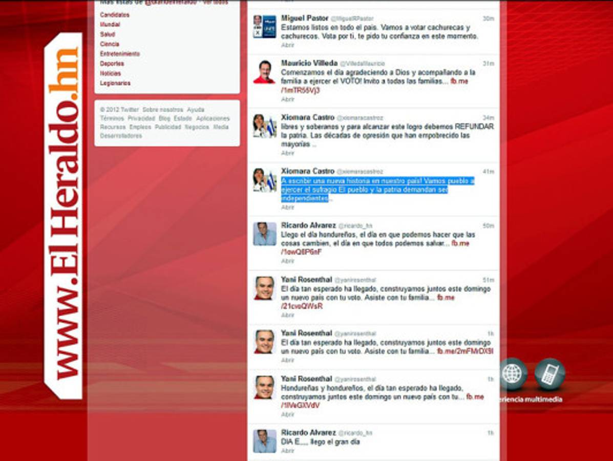 Candidatos llaman a los hondureños a votar