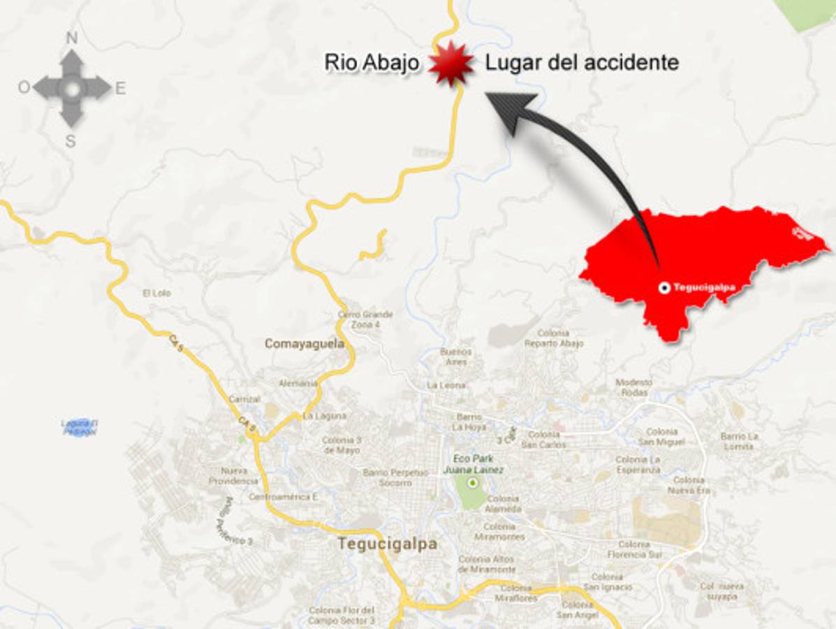 Tres muertos en aparatoso accidente al nororiente de capital de Honduras