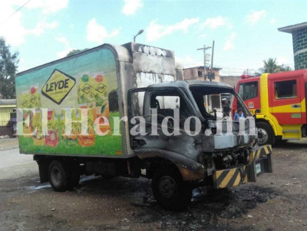 Queman otro camión repartidor de lácteos en la capital de Honduras