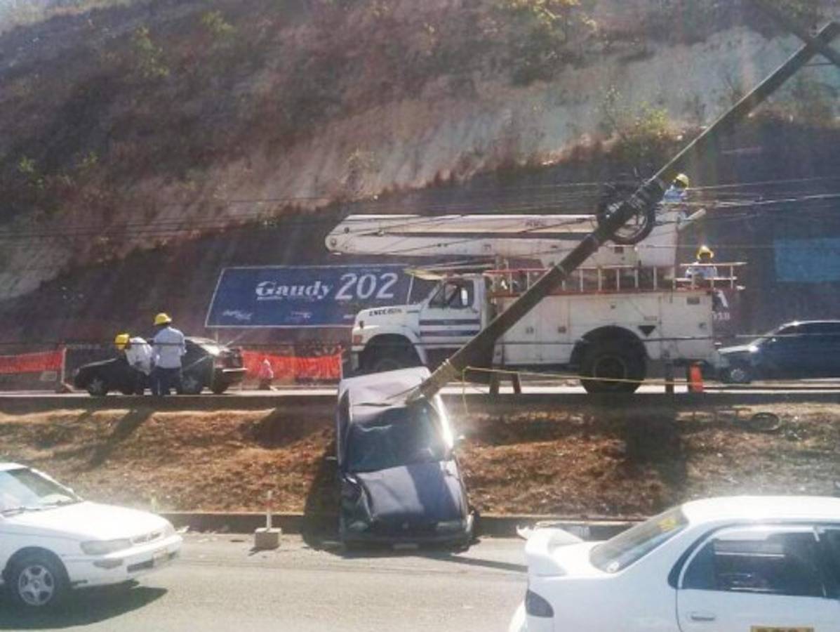 Accidente deja sin energía varias colonias de Tegucigalpa