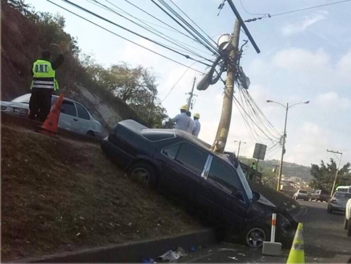 Accidente deja sin energía varias colonias de Tegucigalpa