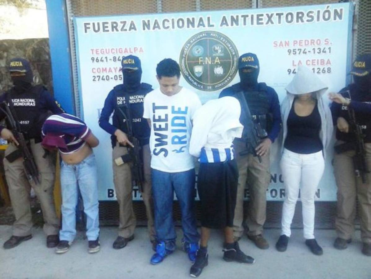 Capturan a cuatro supuestos extorsionadores en la capital de Honduras