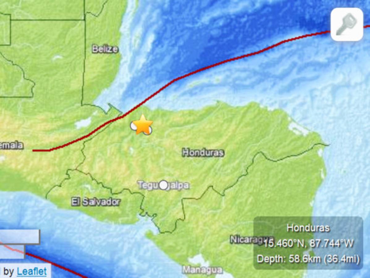 Nuevo sismo sacude zona norte de Honduras