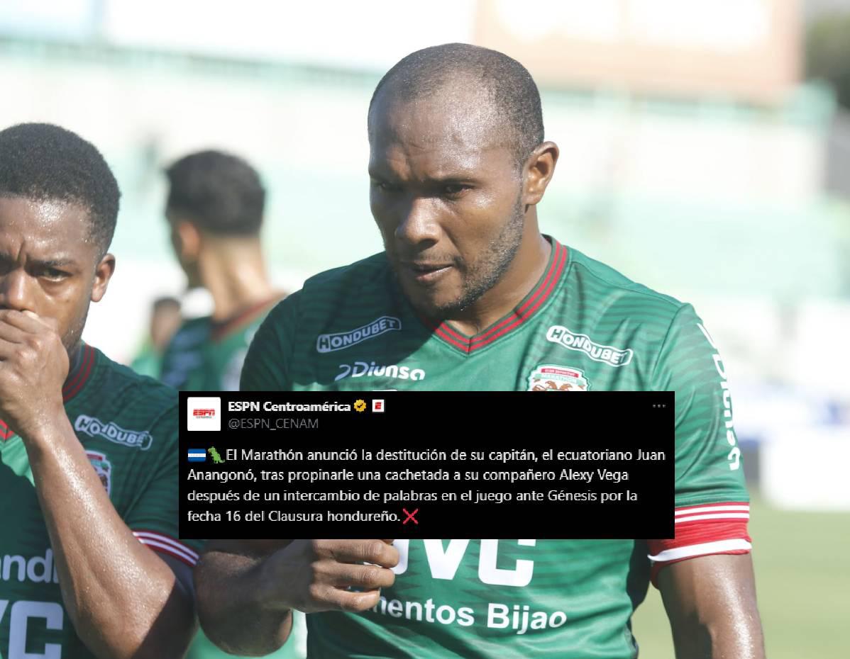 Reacción de la prensa tras polémica salida de Anangonó del Marathón: Hicieron lo correcto