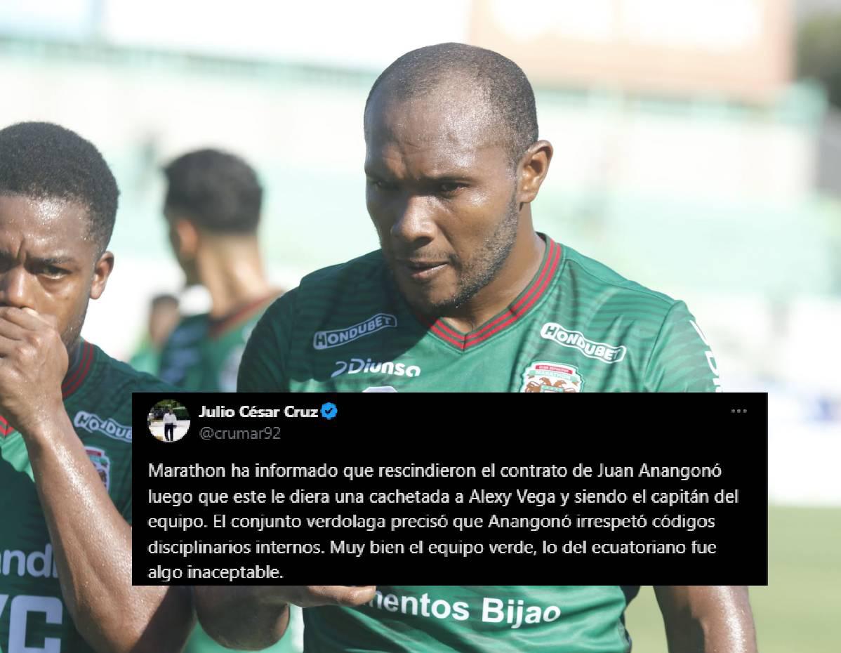 Reacción de la prensa tras polémica salida de Anangonó del Marathón: Hicieron lo correcto