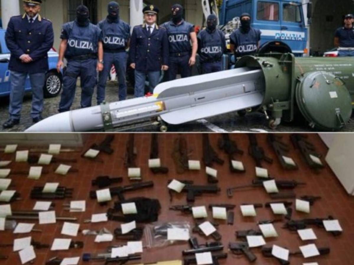 Una ametralladora y hasta un misil de guerra decomisan a barra de la Juventus en operativo