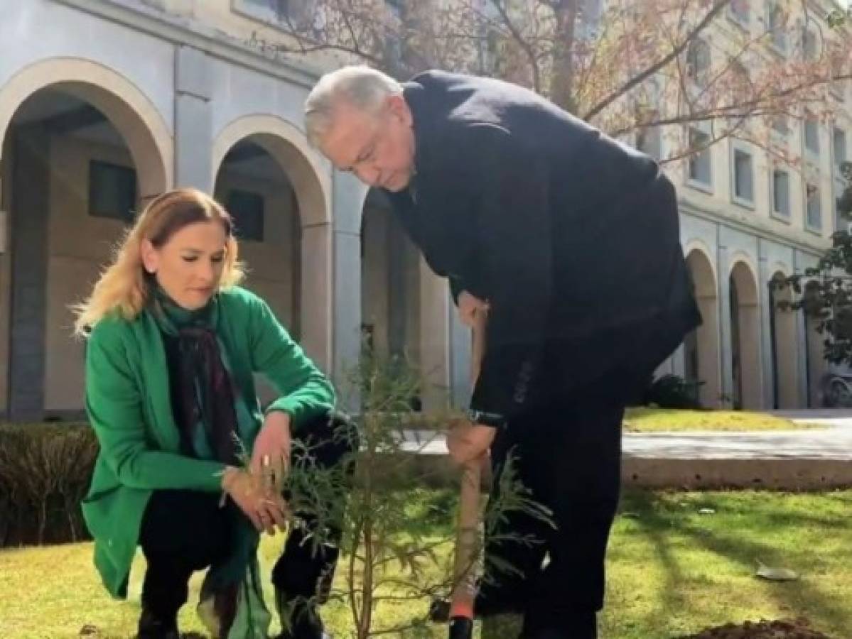 Presidente de México planta un árbol en honor a las víctimas del Covid-19