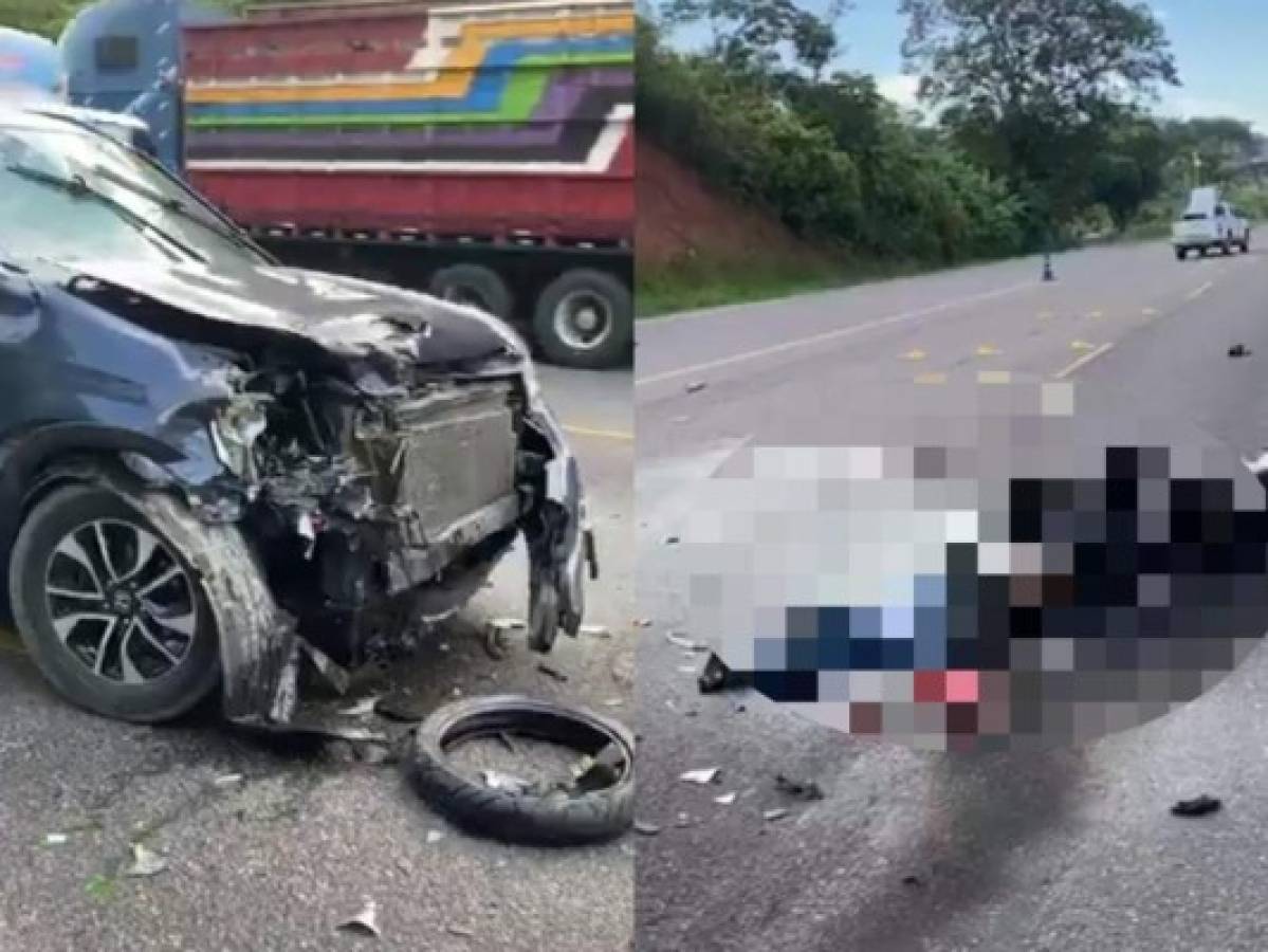 Un muerto y dos heridos deja aparatoso choque en Santa Cruz de Yojoa  