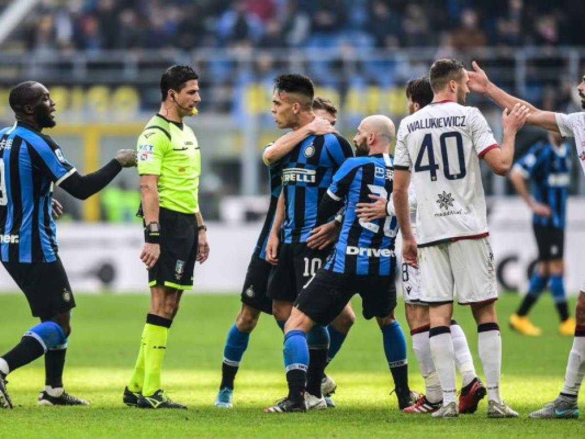 Inter se deja dos puntos ante Cagliari, gol y expulsión para Lautaro