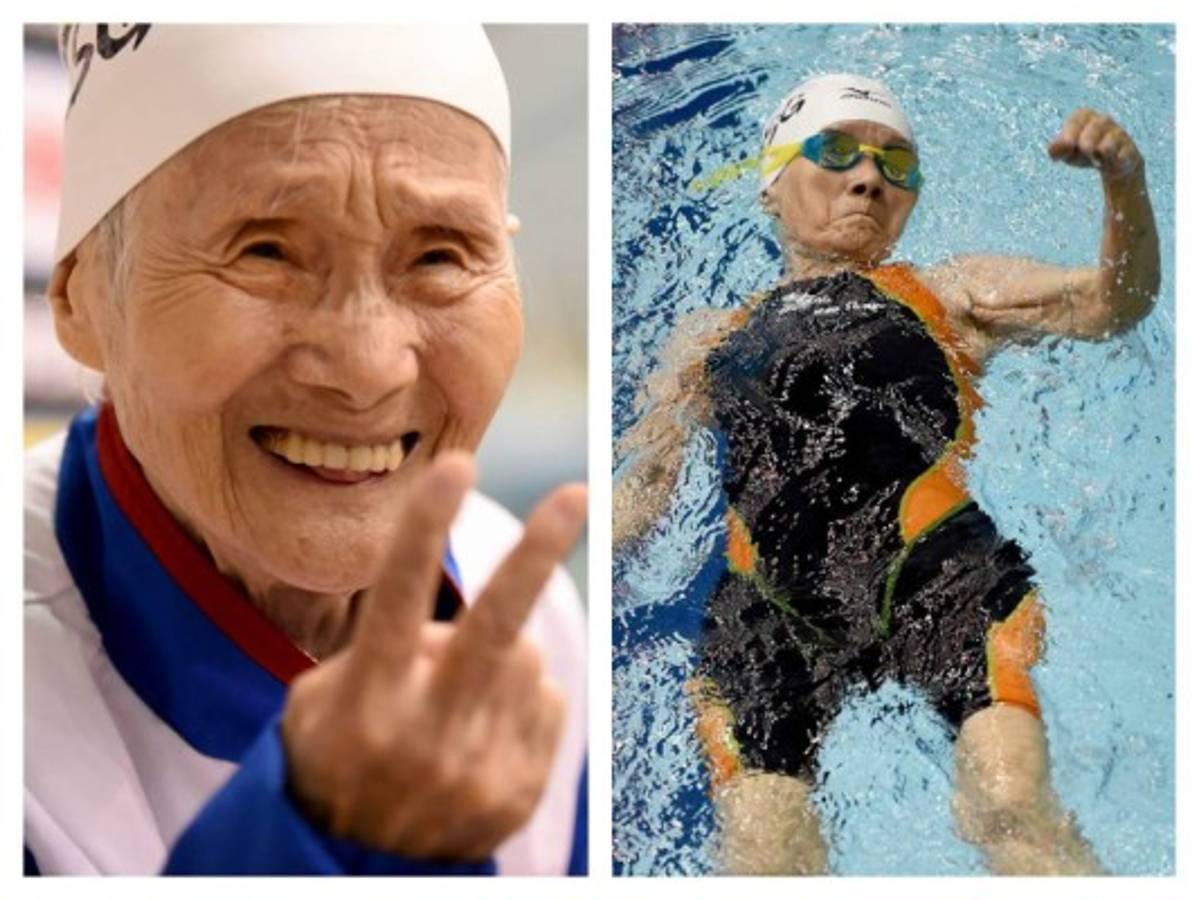 La nadadora japonesa de 101 años que quiere competir hasta Tokio-2020