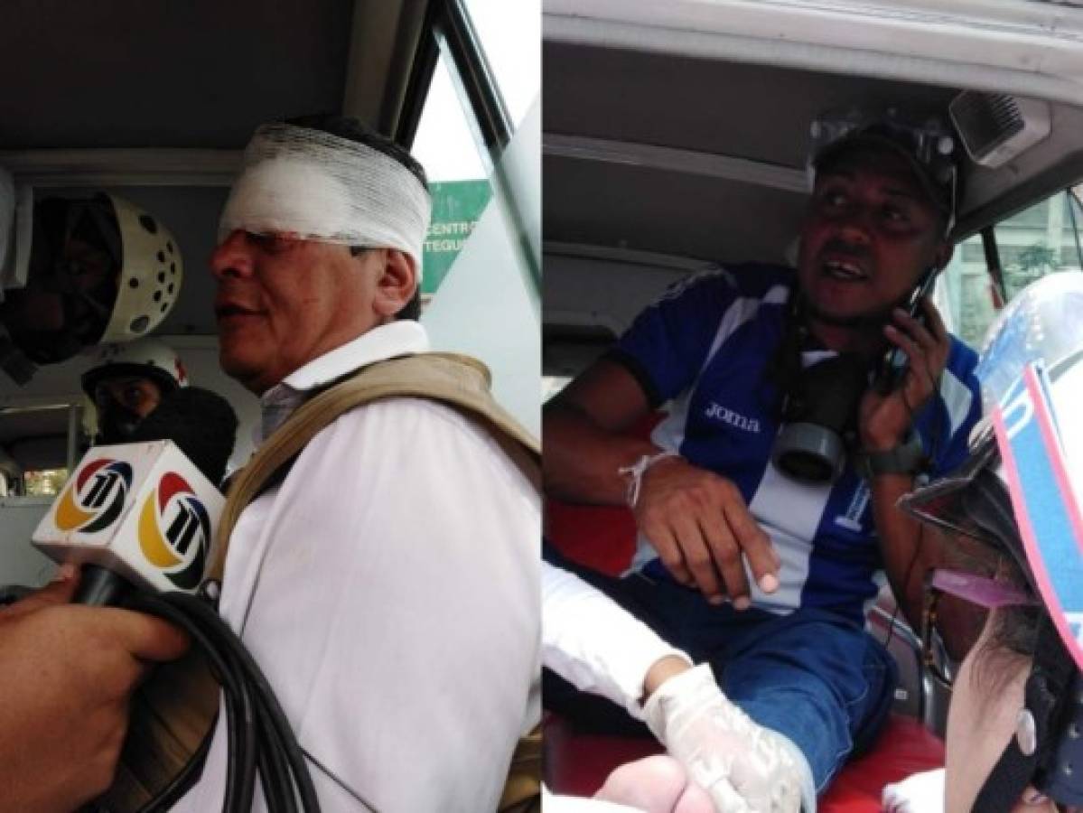 Periodista y camarógrafo resultan heridos durante enfrentamiento entre manifestantes y policías