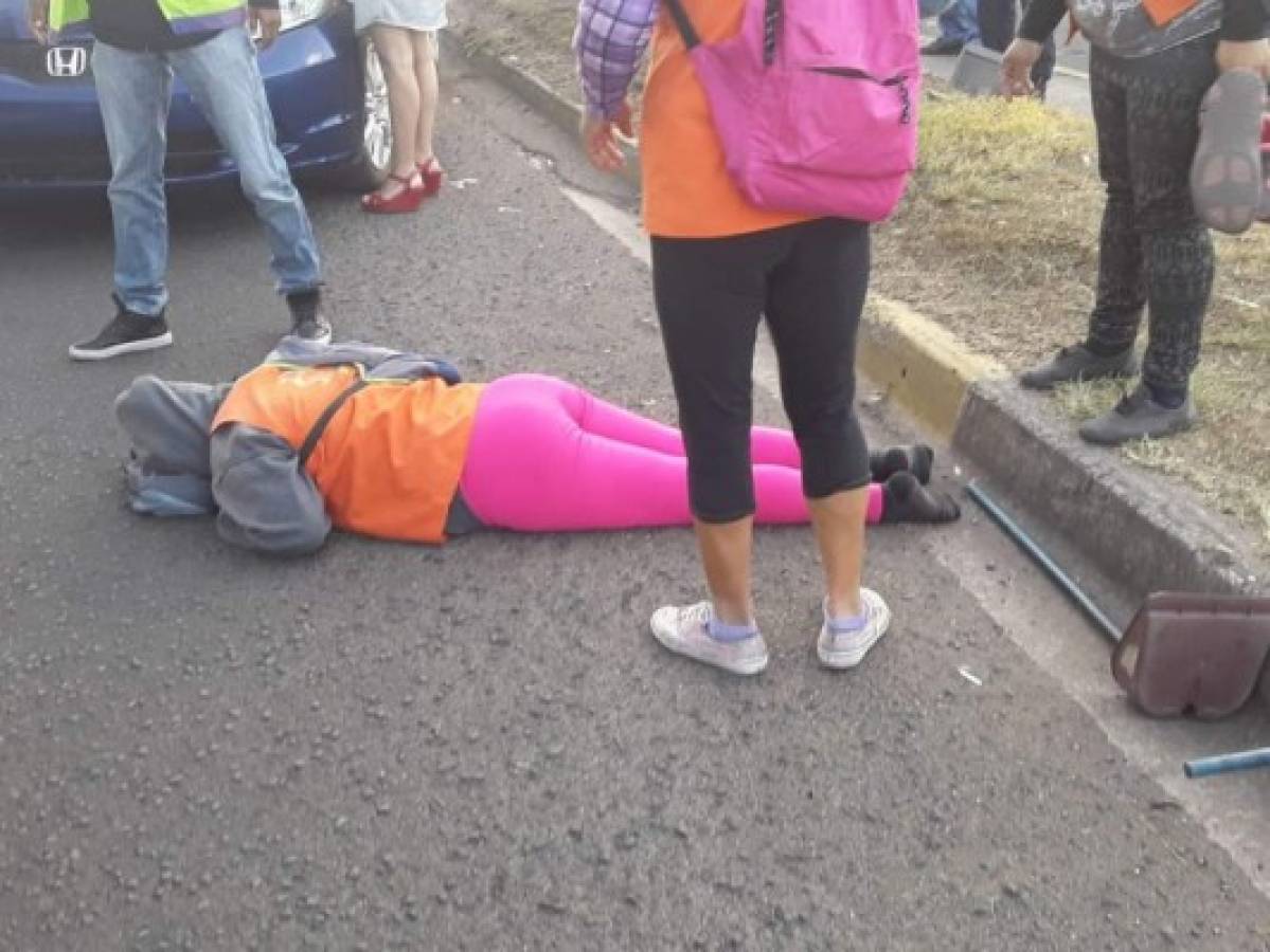 Mujer embarazada es atropellada por un vehículo en Tegucigalpa