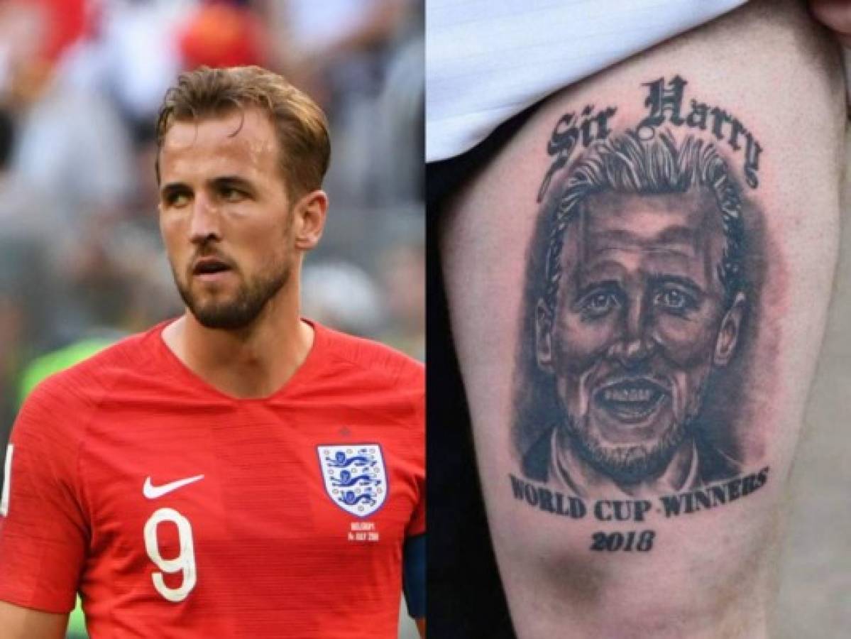 Aficionado de Inglaterra se hizo tatuaje con rostro de Harry Kane y el mensaje 'Campeones del mundo'
