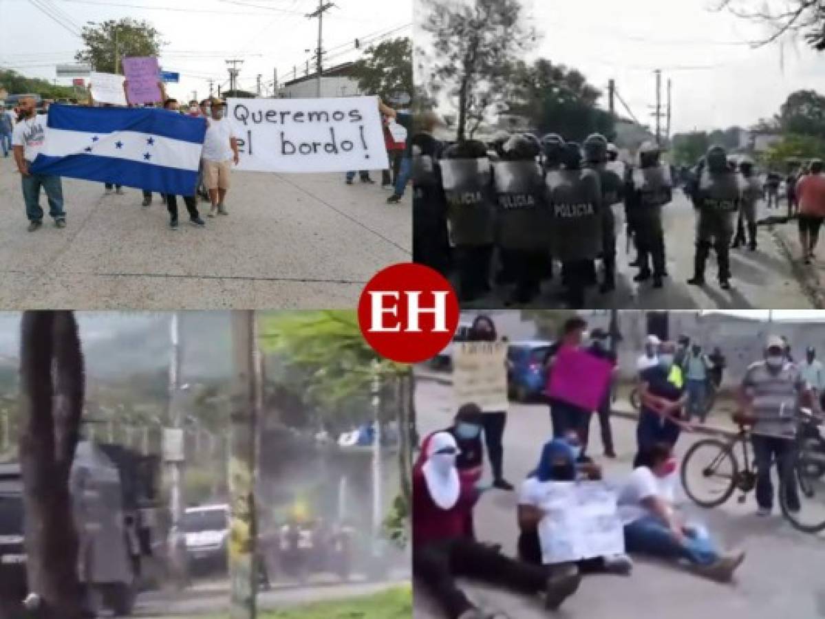Pobladores de Chamelecón protestan para exigir reparación de bordos