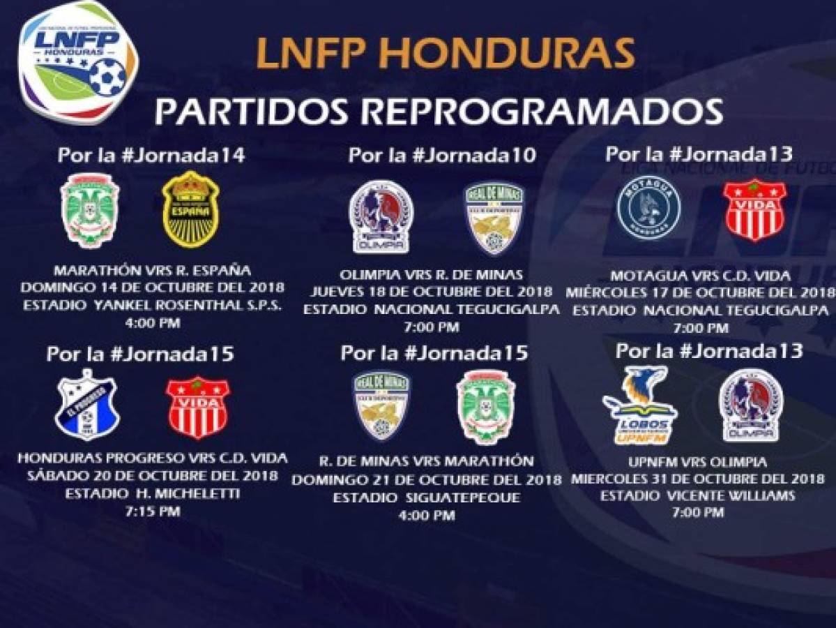 La Liga Nacional ha reprogramado los partidos pendientes de las jornadas 10, 13 y 15