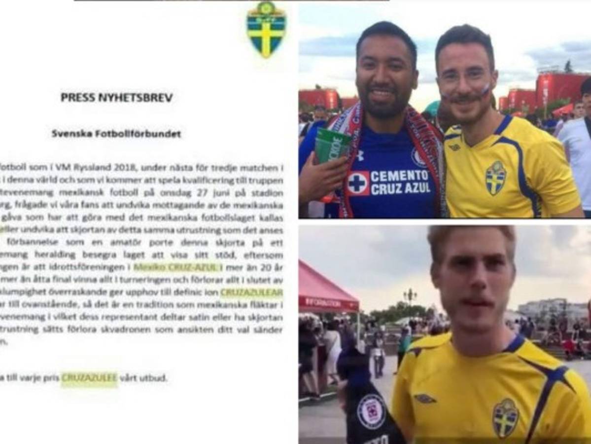 Mexicanos le pasan playera del Cruz Azul a los suecos y su federación se 'enchila'