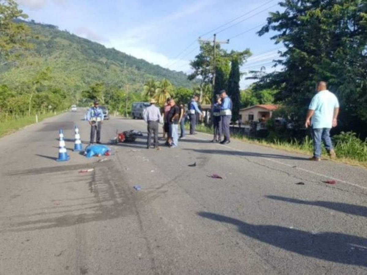 Dos motociclistas mueren tras colisionar en Jutiapa, Atlántida