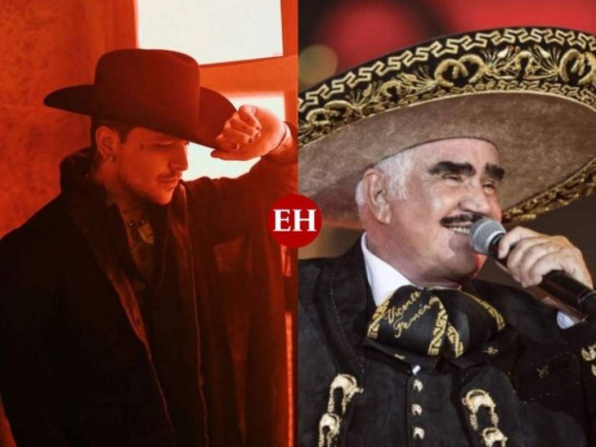 Christian Nodal rinde homenaje a Vicente Fernández durante concierto en vivo