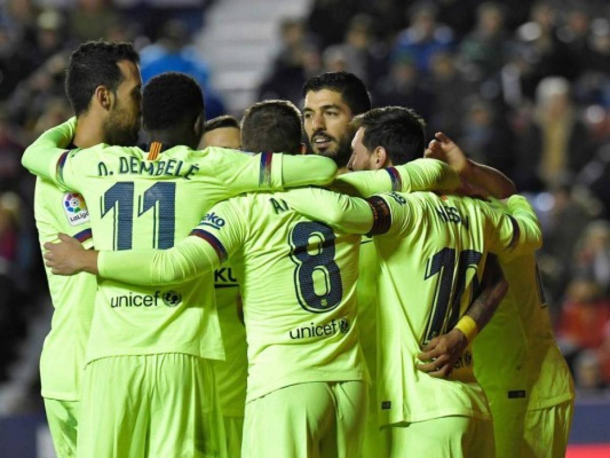 Barcelona golea al Levante y se pone más líder que nunca en la Liga de España